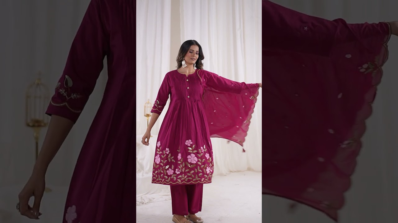Wine Pure Cotton Kurti