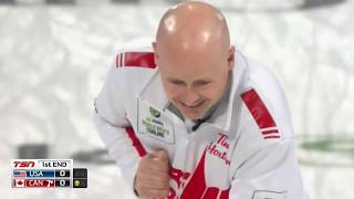 2019 Pioneer Hi-Bred World Mens Curling - USA (Shuster) vs. Canada (Koe)
