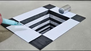 3d drawing easy on paper  how to draw 3d