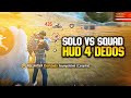 RUSHADÃO SOLO VS SQUAD COM O HUD 4 DEDOS RAIZ - FREE FIRE NATIVIDADE