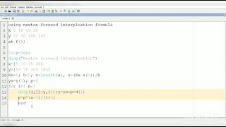 SCILAB: Newton Forward Interpolation
