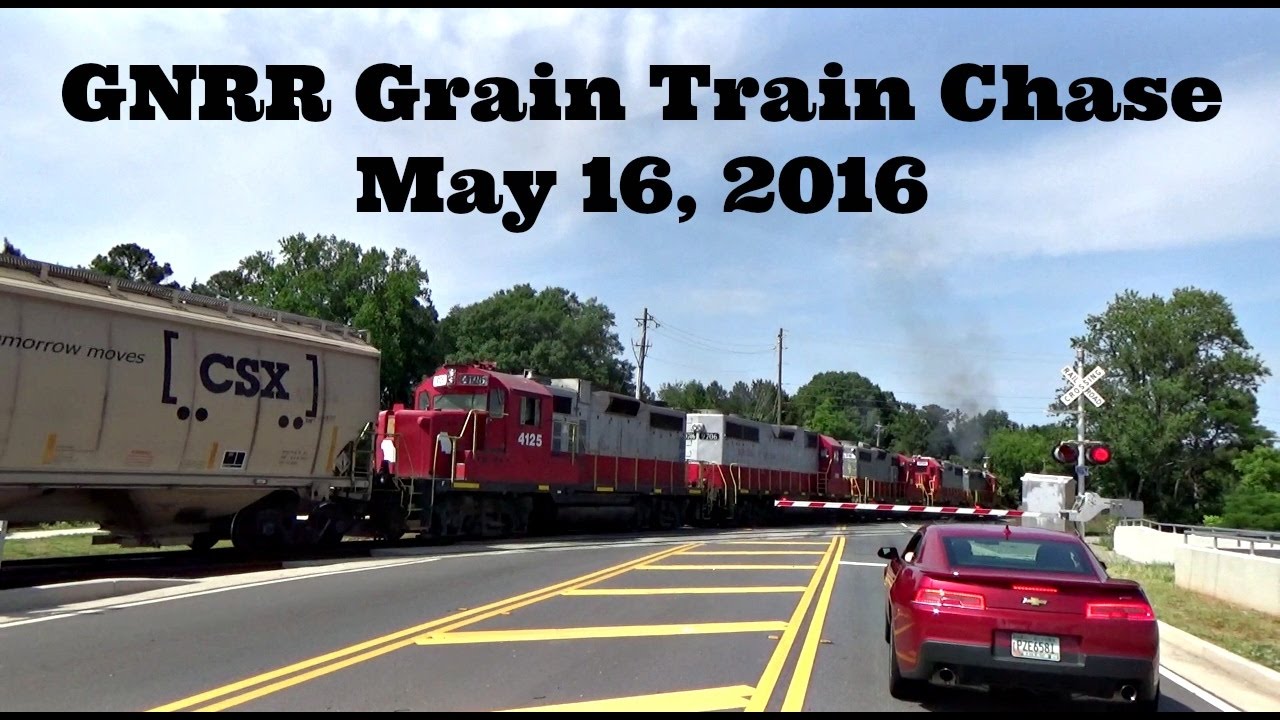 GNRR Northbound Grain Train Chase - May 16, 2016 - YouTube