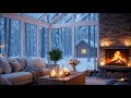 Peaceful Winter Night ❄️ Soft Piano &amp; Fireplace Sounds 🌙 Cozy Ambience for Deep Focus &amp; Relaxation