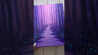 Purple Enchanted Forest 💜 #acrylicpainting #painting #paintingideas #easypainting #artideas #easyart