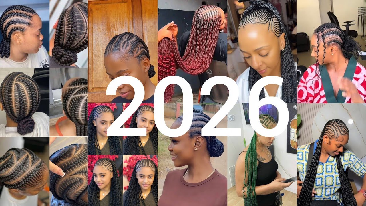 2026 CUTE LATEST CORNROW BRAIDS HAIRSTYLES/GHANA WEAVING HAIRSTYLES/ STITCH BRAIDS HAIRSTYLES #viral
