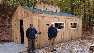 Maple Sugar is produced in Vermont commonly in buildings called sugar shacks or sugar house. This example is a 12x16 timber 