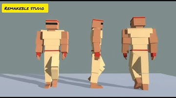 walking cycle without down pose, shot test in prisma 3d.