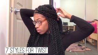 How to style chunky senegalese twist or marley twist | 7 quick easy styles