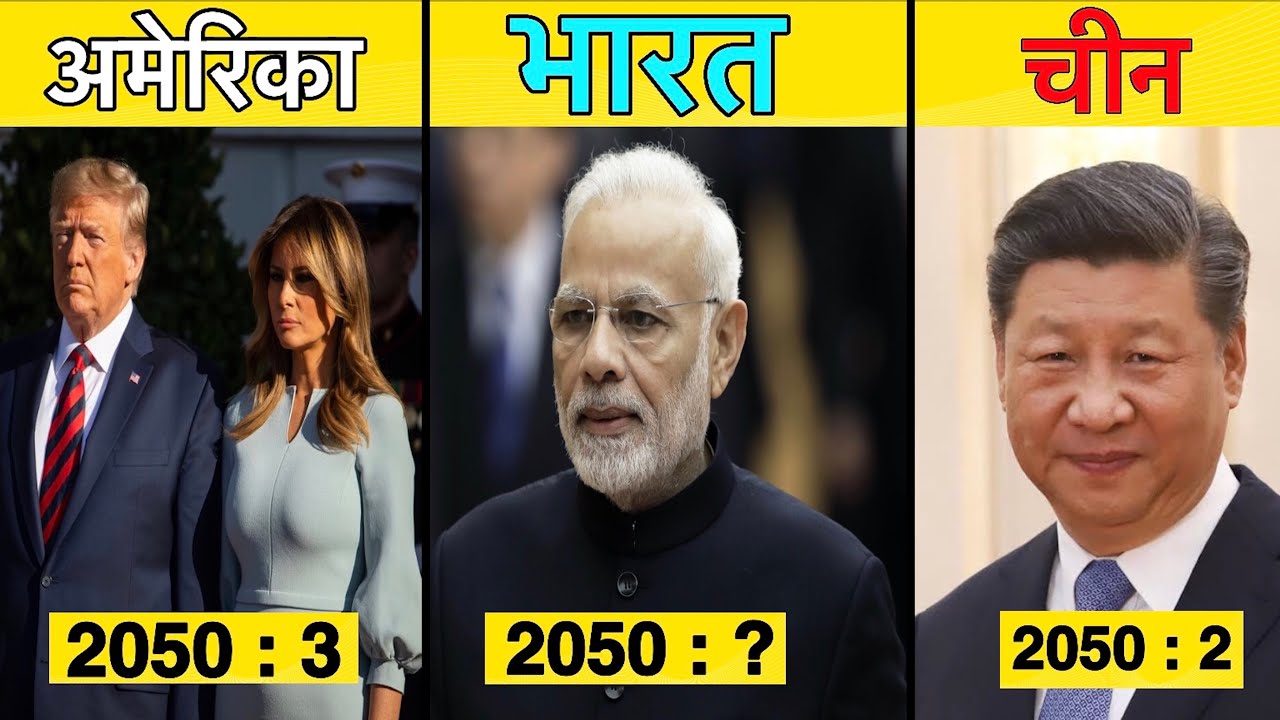 2050 INDIA VS AMERICA 2050 VS 2050 CHINA || 2050 में भारत को होगा राज ...