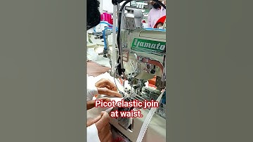 How to picot elastic join at waist l Garment quality video l Sewing flatlock machine l