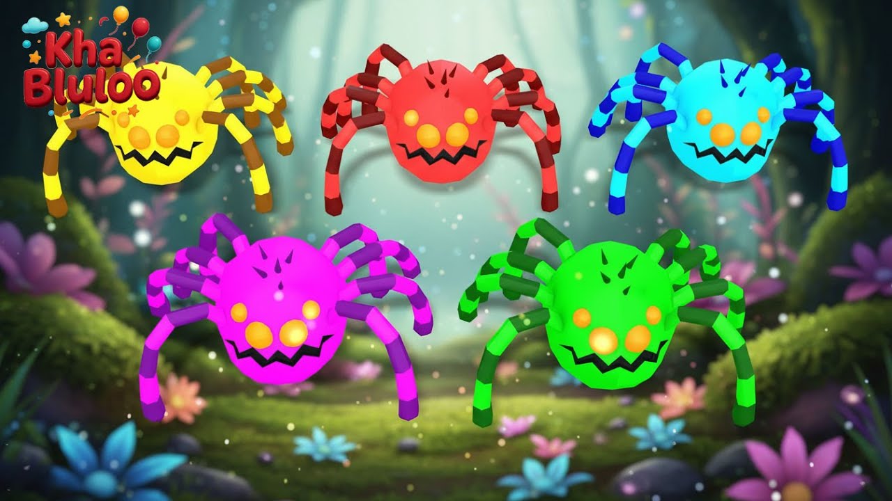 Itsy Bitsy Spider | Colorful Spider | KhaBluloo Nursery Rhymes & Kids Song