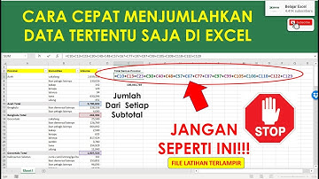 Cara Menjumlahkan Data Tertentu di Excel | Menjumlahkan Subtotal di Excel Kombinasi Rumus Sumif
