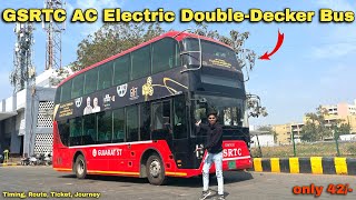 GSRTC Brand New AC Electric Double-Decker Bus Journey | Gandhinagar To Ahmedabad | only 42/- screenshot 5