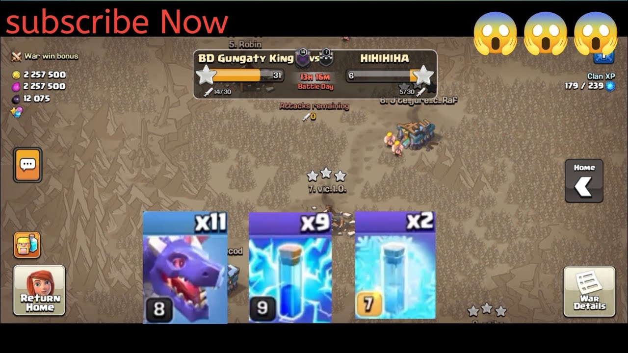 dragon War attack game play video clash of clans 