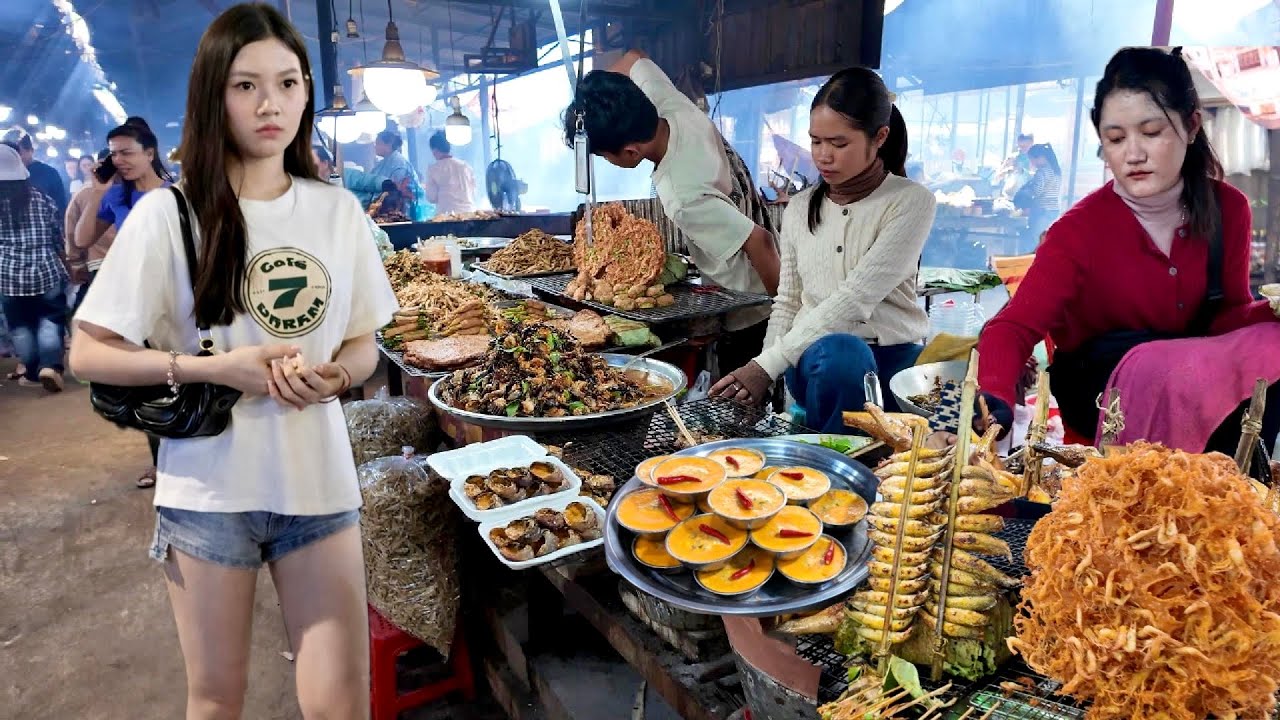 Amazing CAMBODIAN Street Food Review 2026 - Walking Tour in Countryside Food Market, Udong Resort