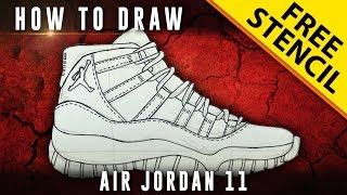 jordans 11 drawing