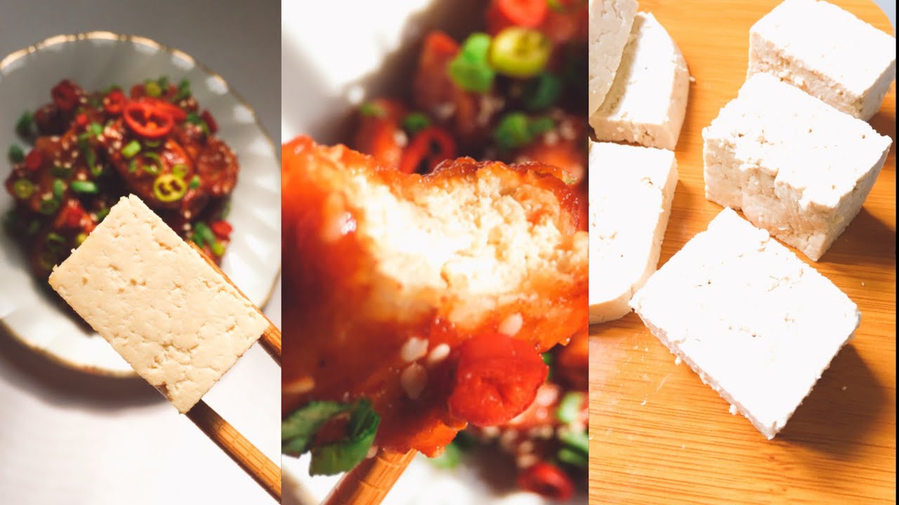 طريقه عمل توفو فول الصويا، والتوفو الحلو والحار المقلي الكوري 🇰🇷 😋Crunchy sweet tofu