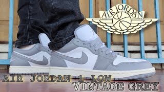 Air Jordan 1 Low " Vintage Grey " Unboxing and On Feet Review