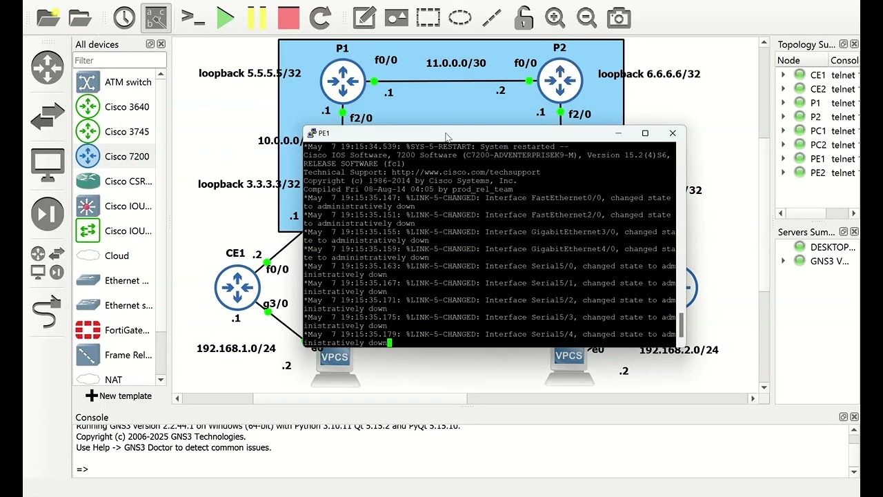 1-Réseau MPLS Adressage IP