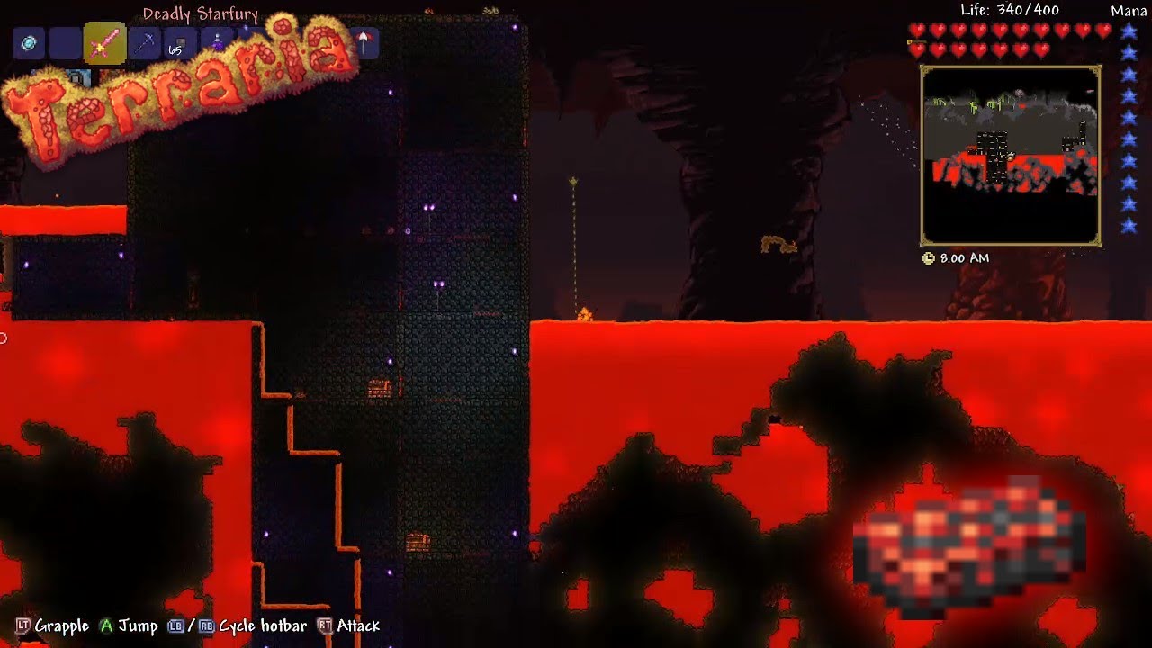 How I mine Hellstone Terraria YouTube