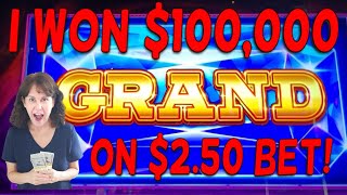 I WON $100K+ GRAND JACKPOT BETTING PENNIES!!  BIGGEST GRAND JACKPOT EVER IN LAS VEGAS!!