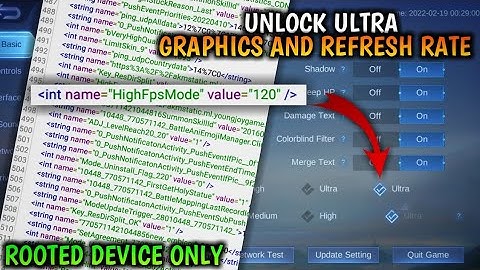 How To Unlock Ultra Refresh Rate and Ultra Graphics | 120 FPS | ROOTED DEVICE ONLY | MLBB