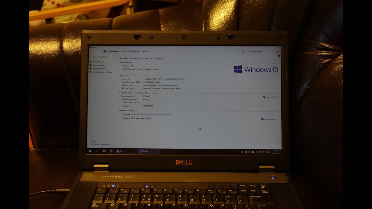 Windows 10 Upgrade On Dell Latitude E5510 Laptop Youtube