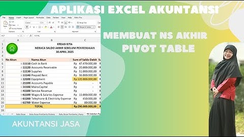 Tutorial  Cara Membuat Aplikasi Neraca Saldo Akhir Periode Menggunakan Pivot Table - Bagian 6