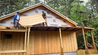 HUGE Steps working Sky High on a small cabin build in the Ozark Mountains of Arkansas.