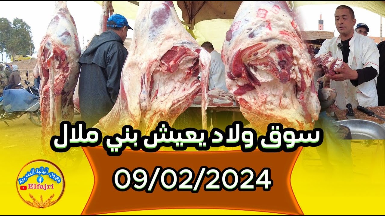 لحم عند  الجزار الزعواطي غير 70درهم والوزنة 65 درهم ولاد يعيش بني ملال  09/02/2024 #الأسواق