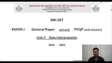 MH-SET (Paper-1) Unit-7: Data Interpretation | PYQ Solutions 2018–2024 | SET Exam Preparation