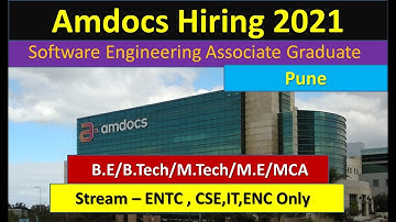 Amdocs Hiring 2021 | Software Engineering Associate Graduate | Pune | freshers job