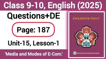 Class 9-10 English page 187 activity DE Unit 15 Lesson 1 