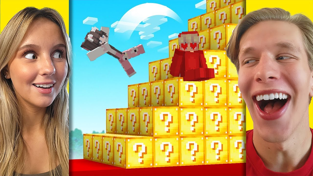 Jag Mot Min Crush i Ett Lucky Block Trappa Race!