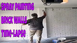 Spray Painting Brick Walls Time-lapse #shorts 👍& 🔔
