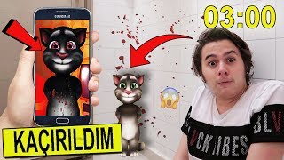 *KAÇIRILDIM* GECE 3'te SAKIN MY TALKING TOM OYNAMAYIN! (Tom Evime Geldi)