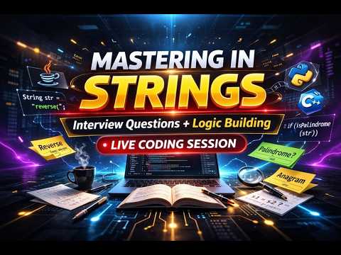 MASTERING STRINGS 🔥 | String Interview Questions Live Coding | Crack ...