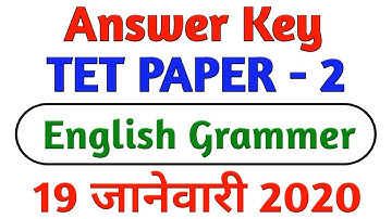 English Answer key Maha tet paper 2