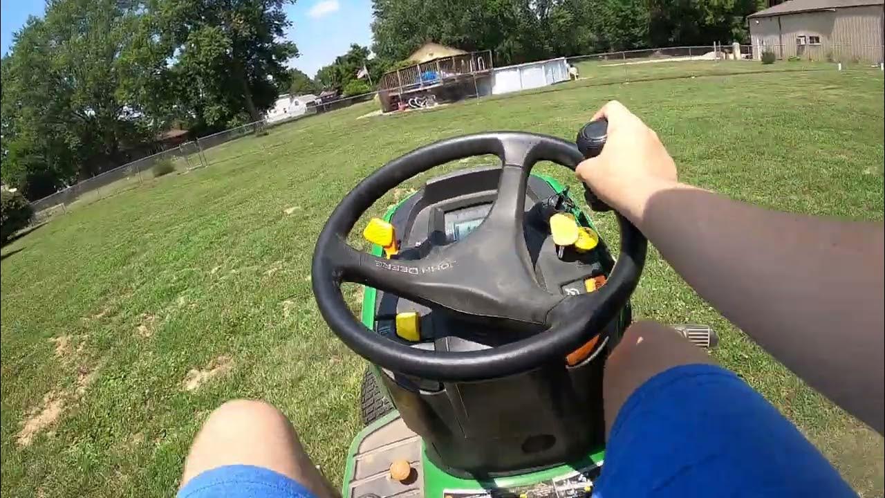 John Deere X580 Cutting Grass YouTube