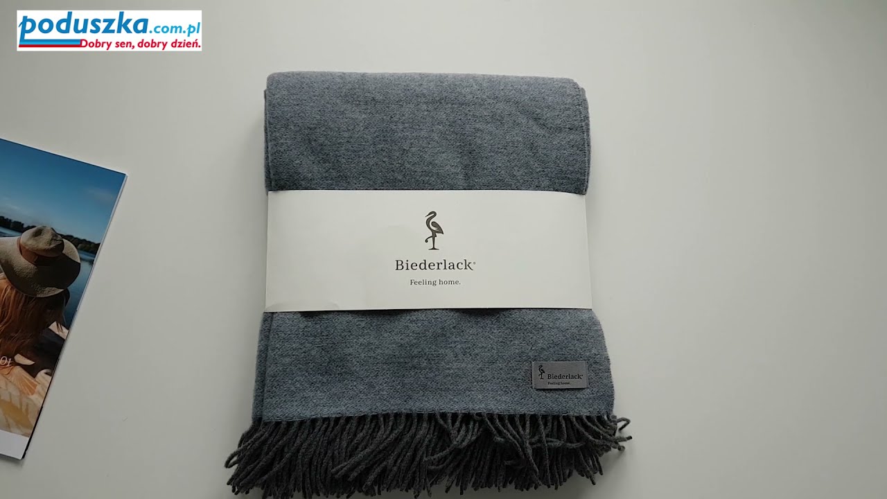 Blau grau koc kaszmir od Biederlack 747204