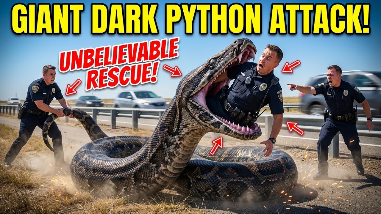 Police Officer's Incredible Rescue From Giant Burmese Python on Highway ...