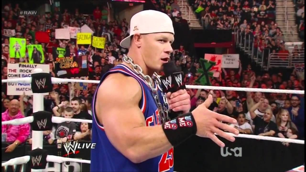 Wwe Raw 03 12 2012 John Cena Old School Rap Against The Rock Youtube