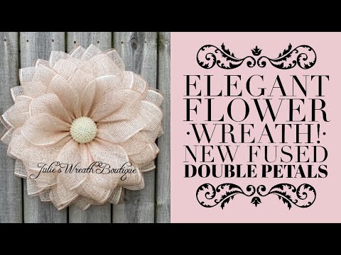 Flower Wreath Tutorial /  How to Make a Deco Mesh Wreath / Bling Center
