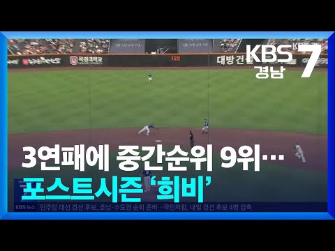[스포츠있데이] 3연패에 중간순위 9위…포스트시즌 ‘희비’ / KBS  2025.04.21.