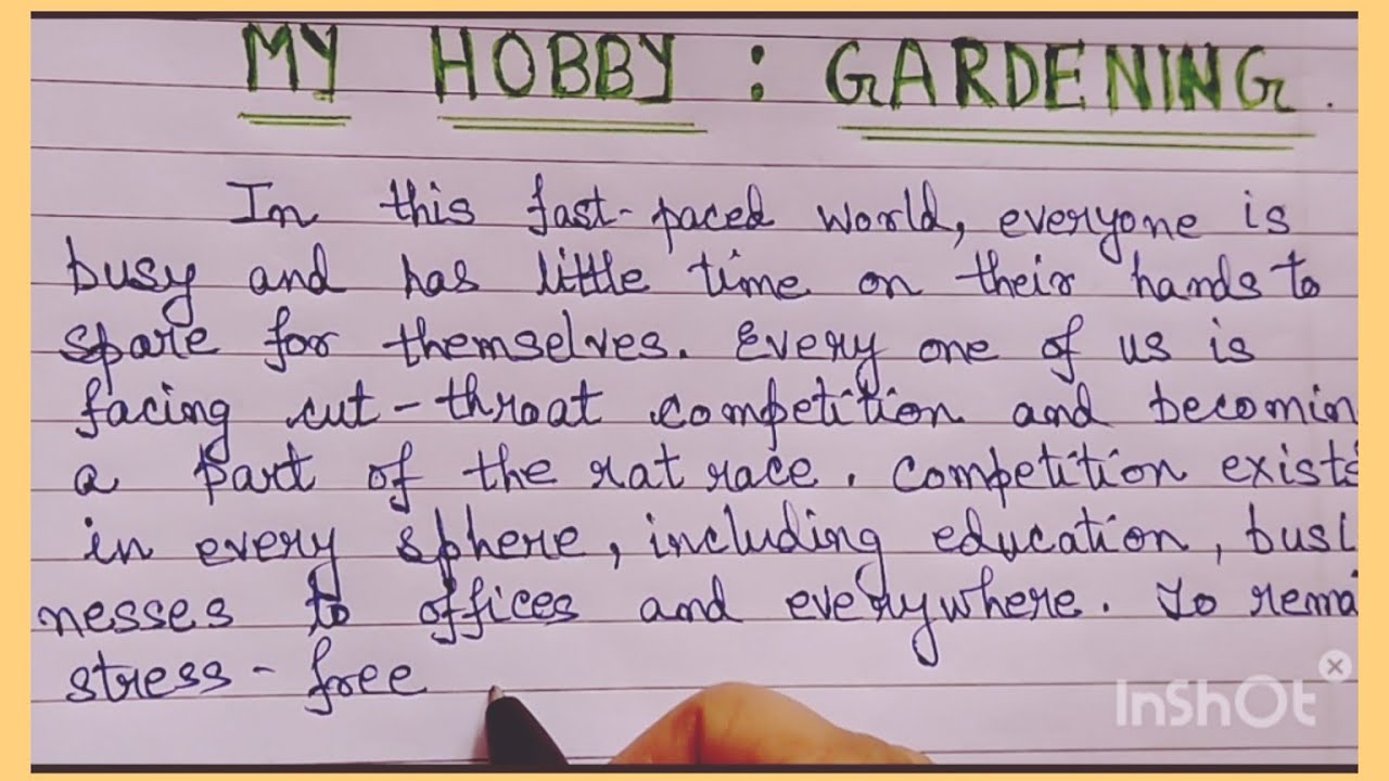 My Hobby Gardening / How To Write An Essay On Gardening YouTube