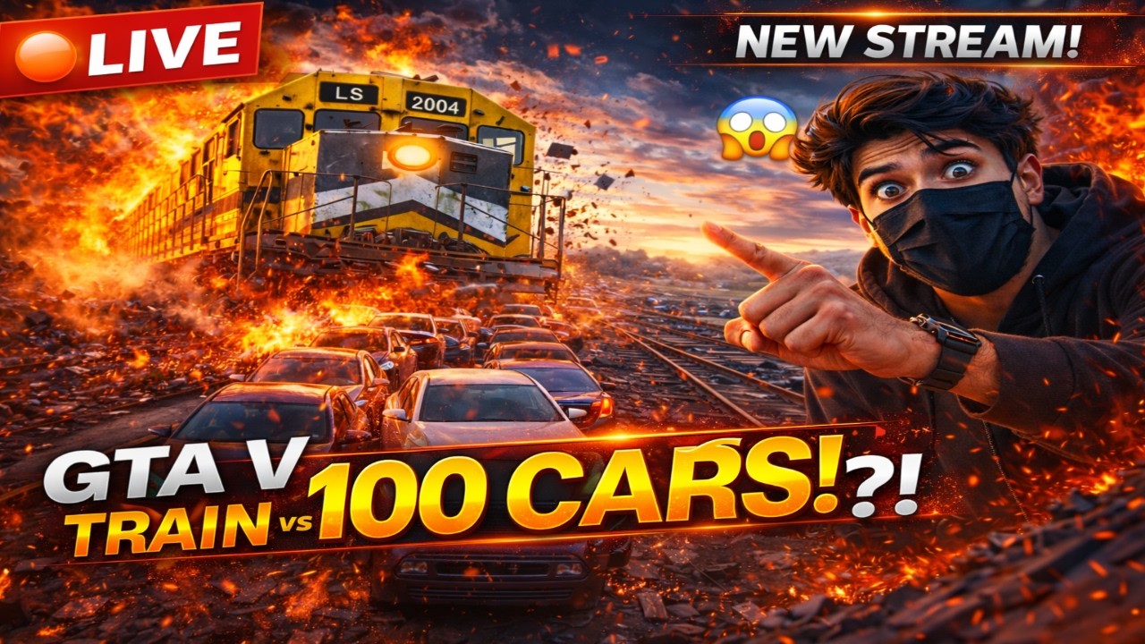 🔴 LIVE – GTA 5  🚂 100 SUPERCARS vs TRAIN 💥 GTA 5 CHAOS🔥😱🔥#gta5 #gtav #gaming #gtavlive #live