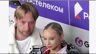 Ultra-C and 1st place. Evgeni Plushenko with his student Veronika Zhilina, Grand Prix stage
