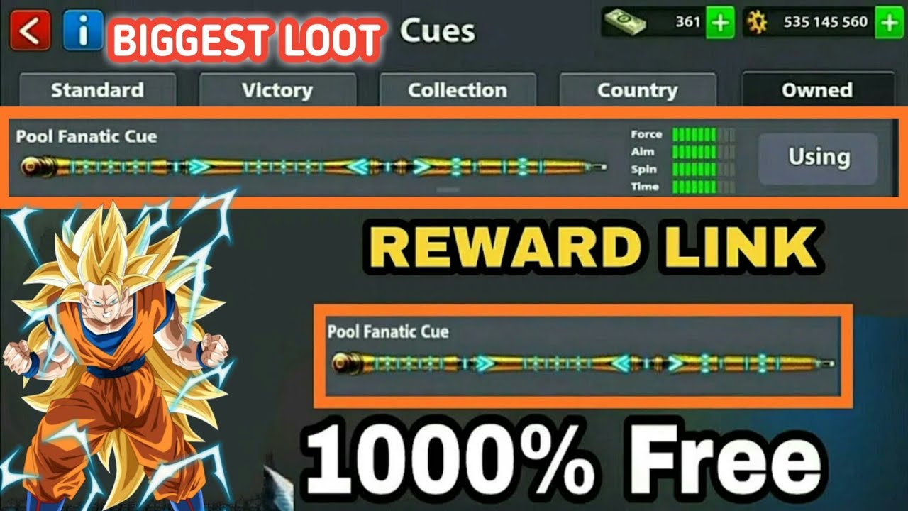 8 Ball Pool Free Reward Link Get ! POOL FANATIC CUE ! Free Reward - 