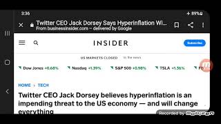 Twitter CEO Jack Dorsey is scared of inevitable hyperinflation