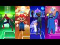 Spider-Man vs Mario vs Huggy Wuggy vs Rainbow Friends 😱 Tiles Hop Impossible Beat